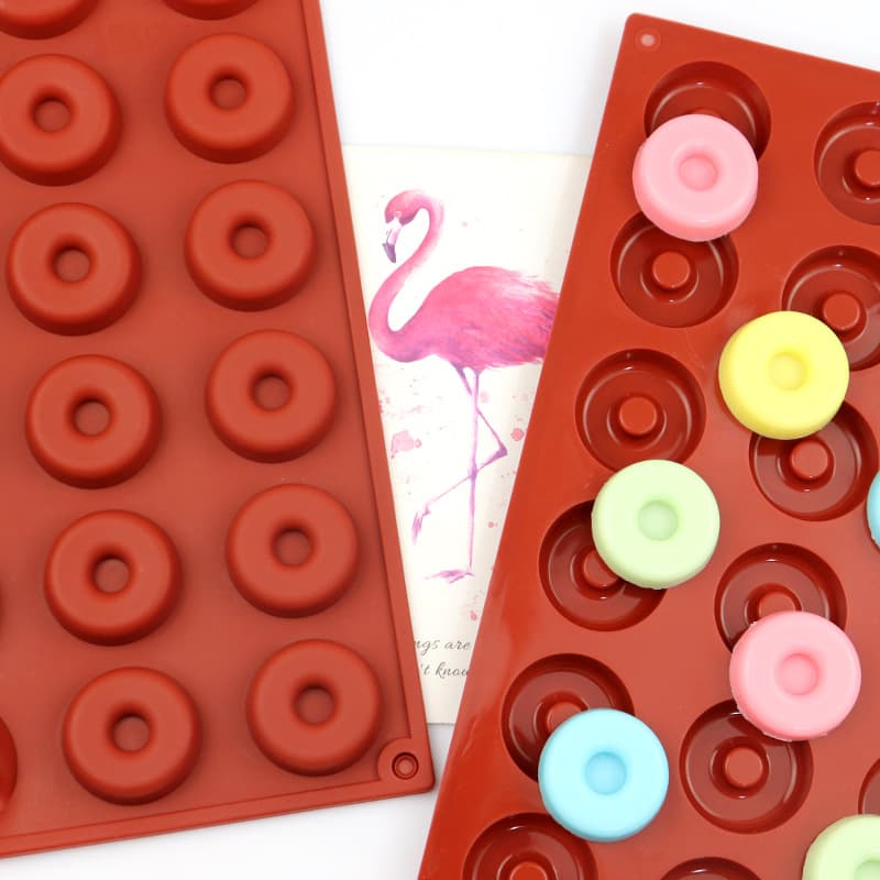 Minghao 18-Cavity Silicone Donut Mold DIY Cookie Chocolate Mold Baking Dessert Mold Pastry Mold