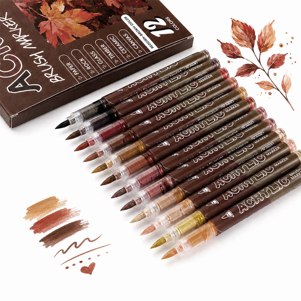 Direct Liquid Acrylic Marker Set for Students Art Coloring Drawing Pens Blendable Colors Non-Bleed Through Paper Journal Graffiti Pens