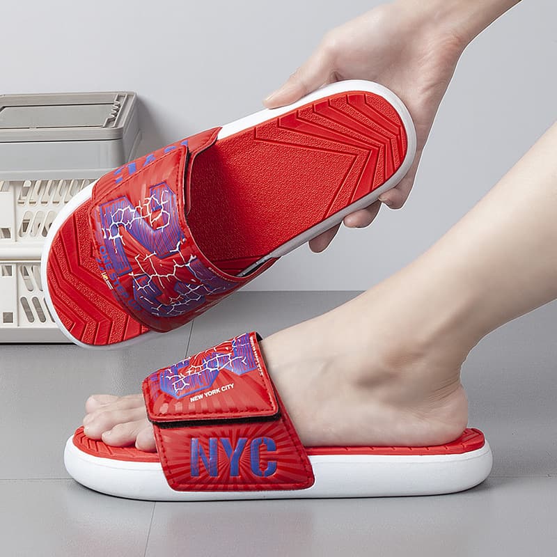 Men's Thick Bottom Slip-On Summer Shoes Fashionable Sports Anti-Slip Flat Sandals Comfortable Indoor Outdoor Slippers