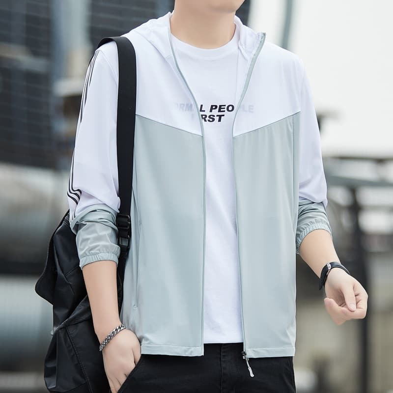 High Quality Summer Sun Protection Jacket Men Thin Ice Silk Coat Lightweight Breathable UV Protection Fishing Sunscreen Shirt