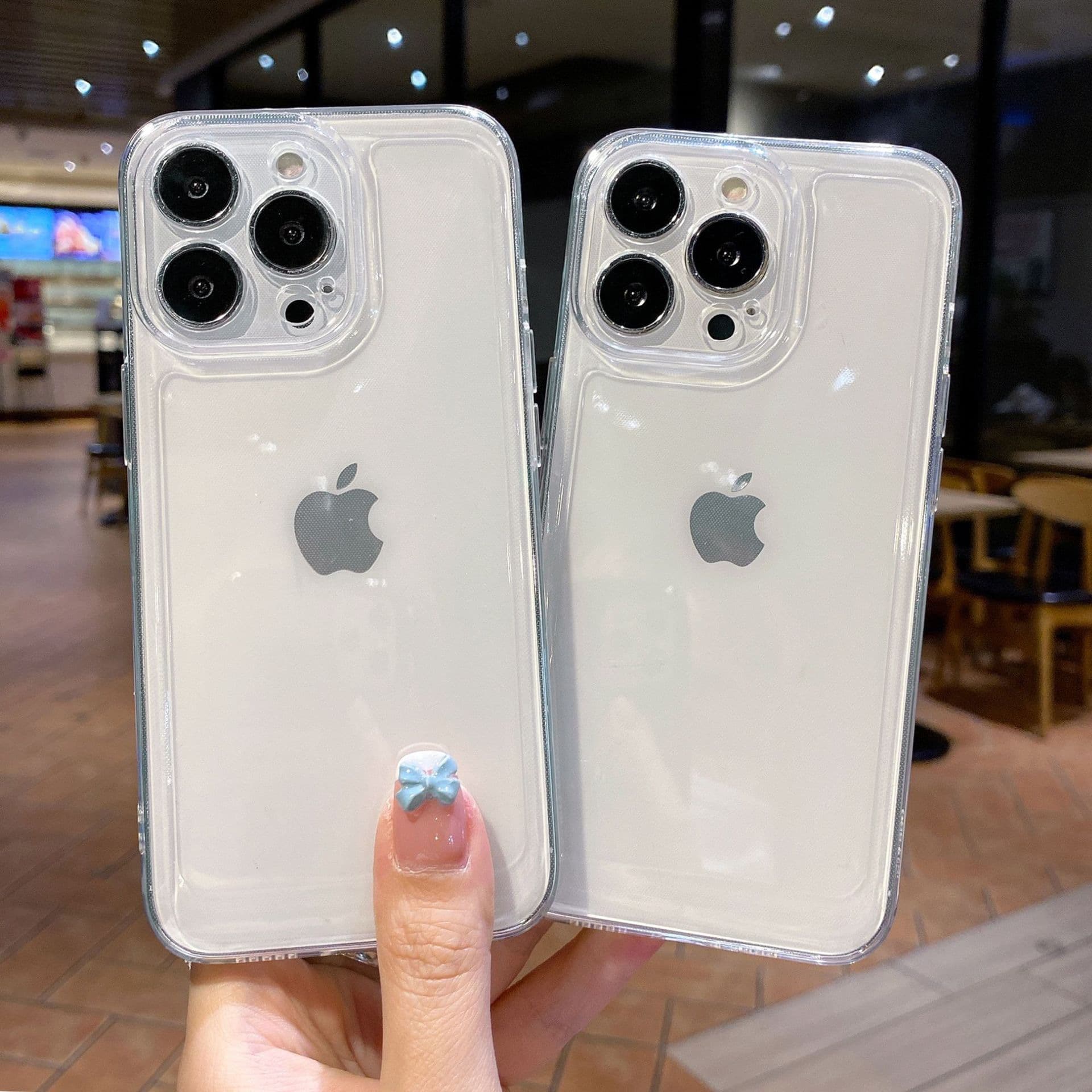 Transparent space case for iPhone 16 Pro Max, iPhone 15 shockproof TPU full-coverage protective cover 14