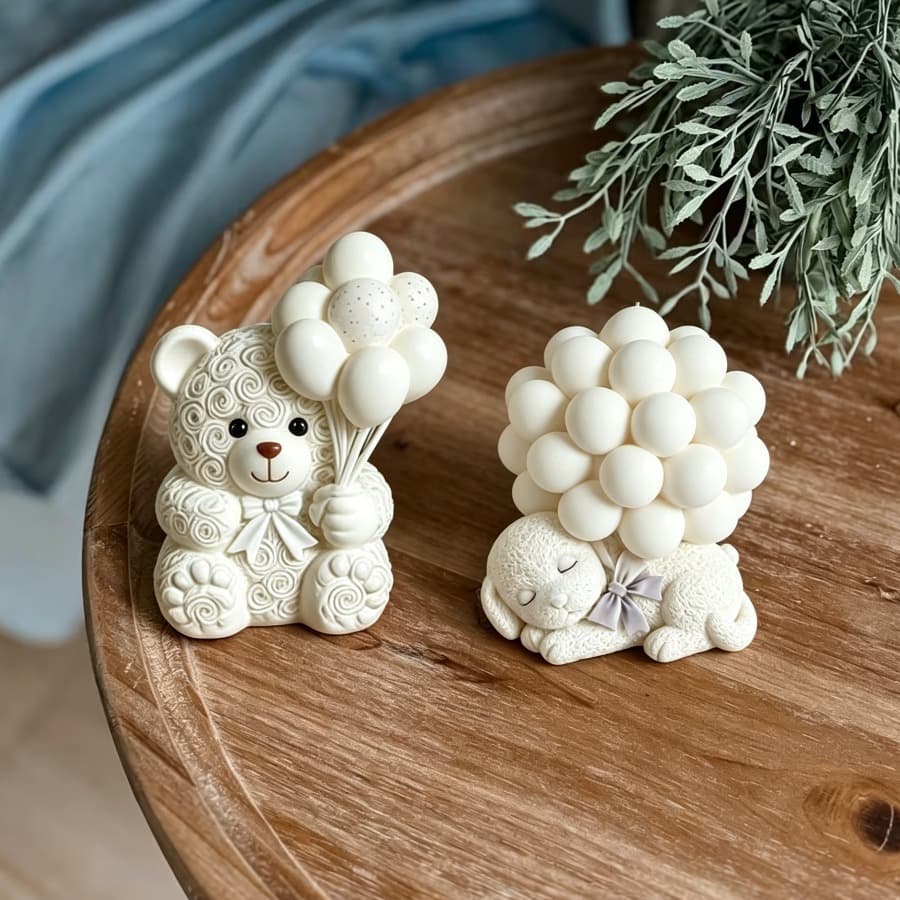 Balloon bear balloon dog two-piece silicone mold set epoxy gypsum resin aromatherapy decorative ornaments pouring