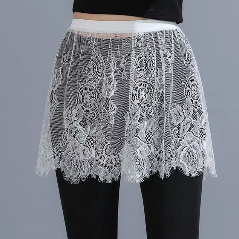 Foreign trade new style layered lace skirt skirt curtain mesh inner butt curtain A-line skirt hem covering buttocks cover skirt