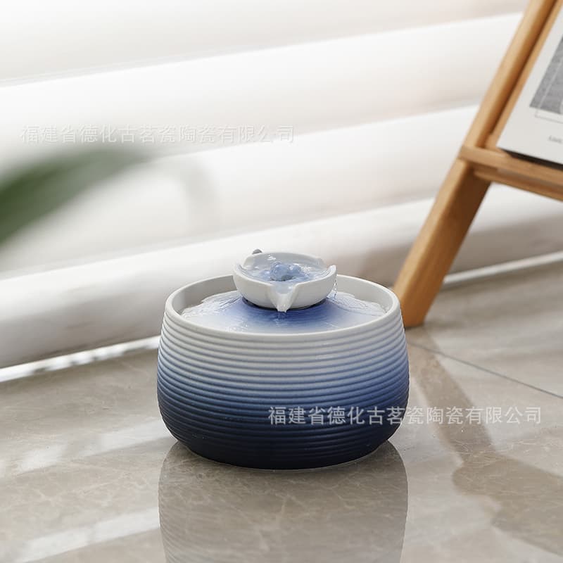 Water Flow Ornament Circulating Water Living Room Tabletop Wealth Ceramic Fountain Decoration Small Drinking Fountain Ornament Feng Shui