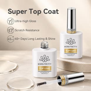 BORN PRETTY Cross-border Nail Art Special Functional Gel - Long-lasting Super Bright No-wipe Crystal Coating Top Coat Gel