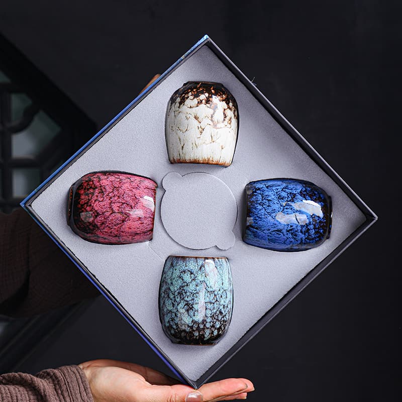 Kiln Change Building Tea Cup Set Household Large Master Cup Ceramic Kung Fu Tea Set Tea Tasting Cup Single Cup Coffee Cup