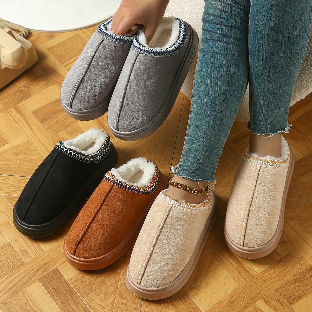 Factory Direct Cross-border New Trend Versatile Lightweight Warm All-season Slippers Couple Gift Wholesale