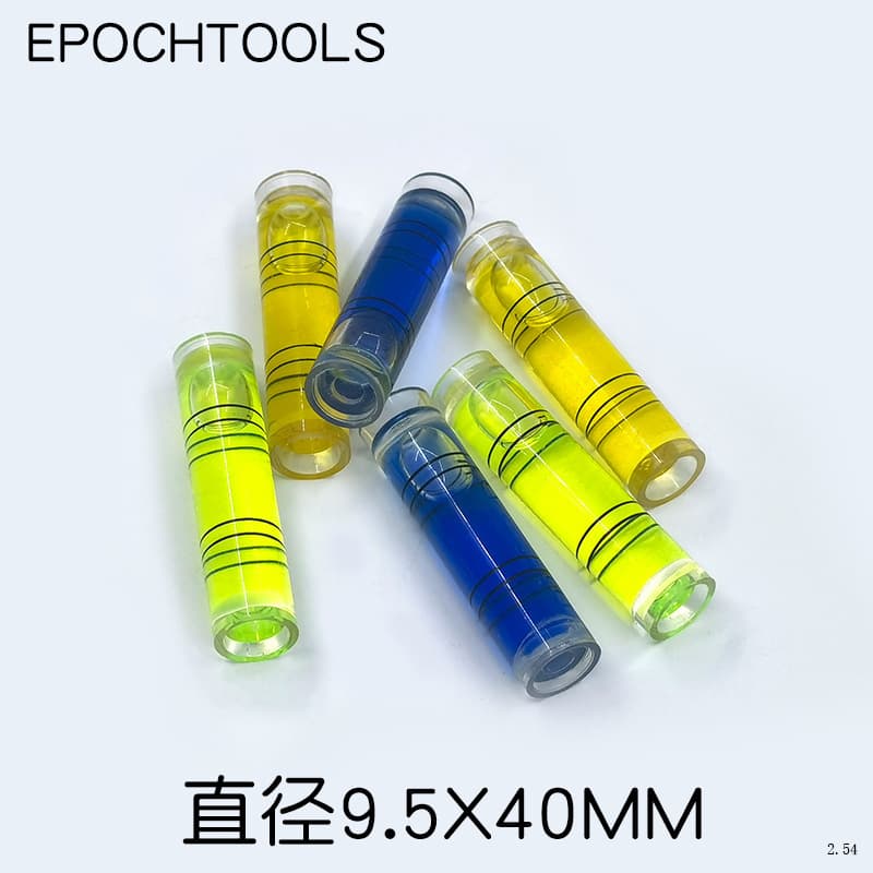 Hengrui supply cylindrical spirit levels, tubular bubble levels, frame bubbles, 9.5x40mm standard goods