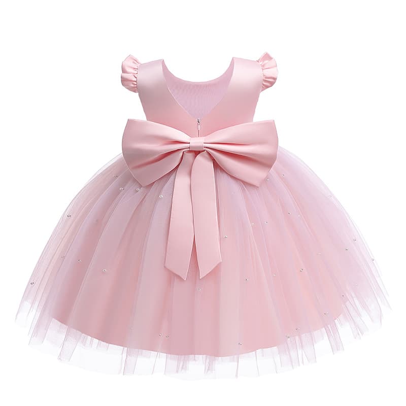 Cross-border Children's Short Party Dress Flower Girl Wedding Banquet Tulle Dress Birthday Evening Host Piano Performance Princess Dress