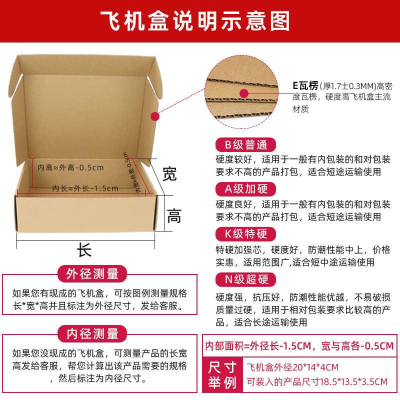 In Stock Aircraft Box Extra Sturdy Shipping Box White Cardboard Box Custom Small Batch Square Colored Packaging Box