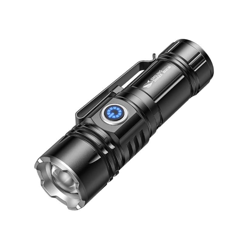 Outdoor Mini Aluminum Alloy High-Brightness Flashlight with Magnetic Tail, Telescopic Zoom, Three-Level Adjustment, Portable, Strong Light, Long-Range
