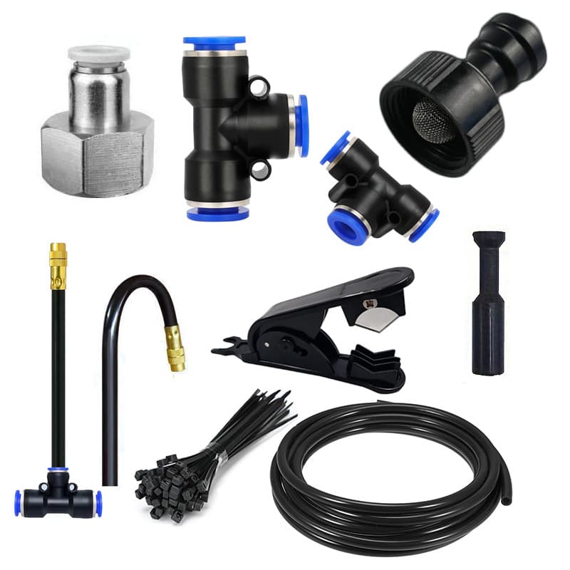 Universal Nozzle Automatic Watering Device Accessories, Nozzle Atomization Spray Joint, Three-Way Spray Watering Device, Quick-Connect Spray Irrigation