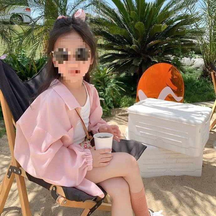 Girls' Korean Lightweight Silk-Linen Blouse, Sun Protection Shirt, Baby Summer Loose Fit Air Conditioning Shirt, Versatile and Trendy