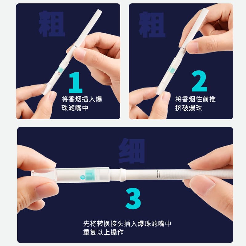 Factory Wholesale Disposable Bead Cigarette Holder Filter with Filter, Fruit Flavor, Plastic, Fits Regular and Slim Cigarettes