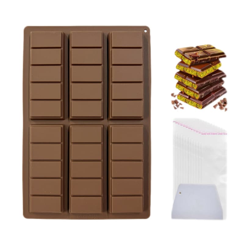 Factory Stock Chocolate Mold Food Grade Silicone Baking Mold DIY Kitchen 6-Cell Long Strip Grid