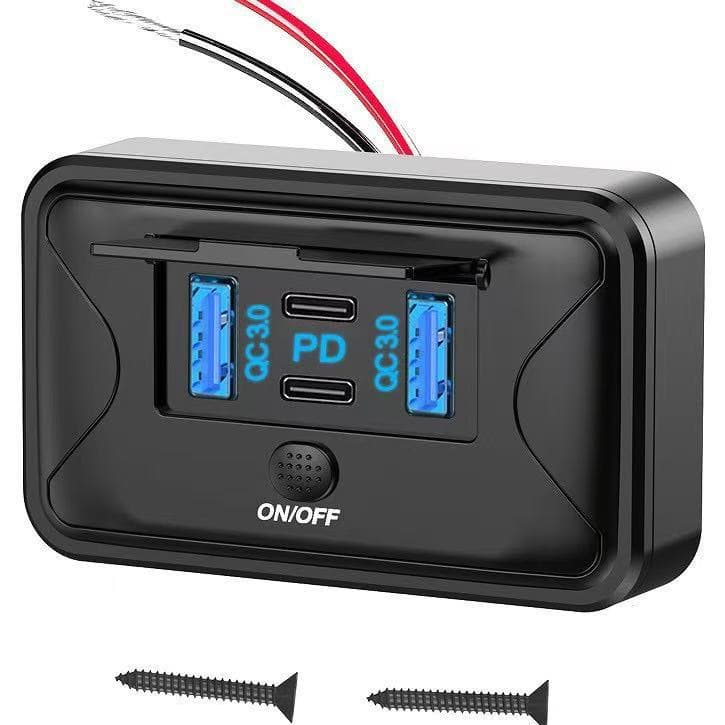 New modification multifunctional vehicle mobile phone charger dual USB dual PD 12-24V universal