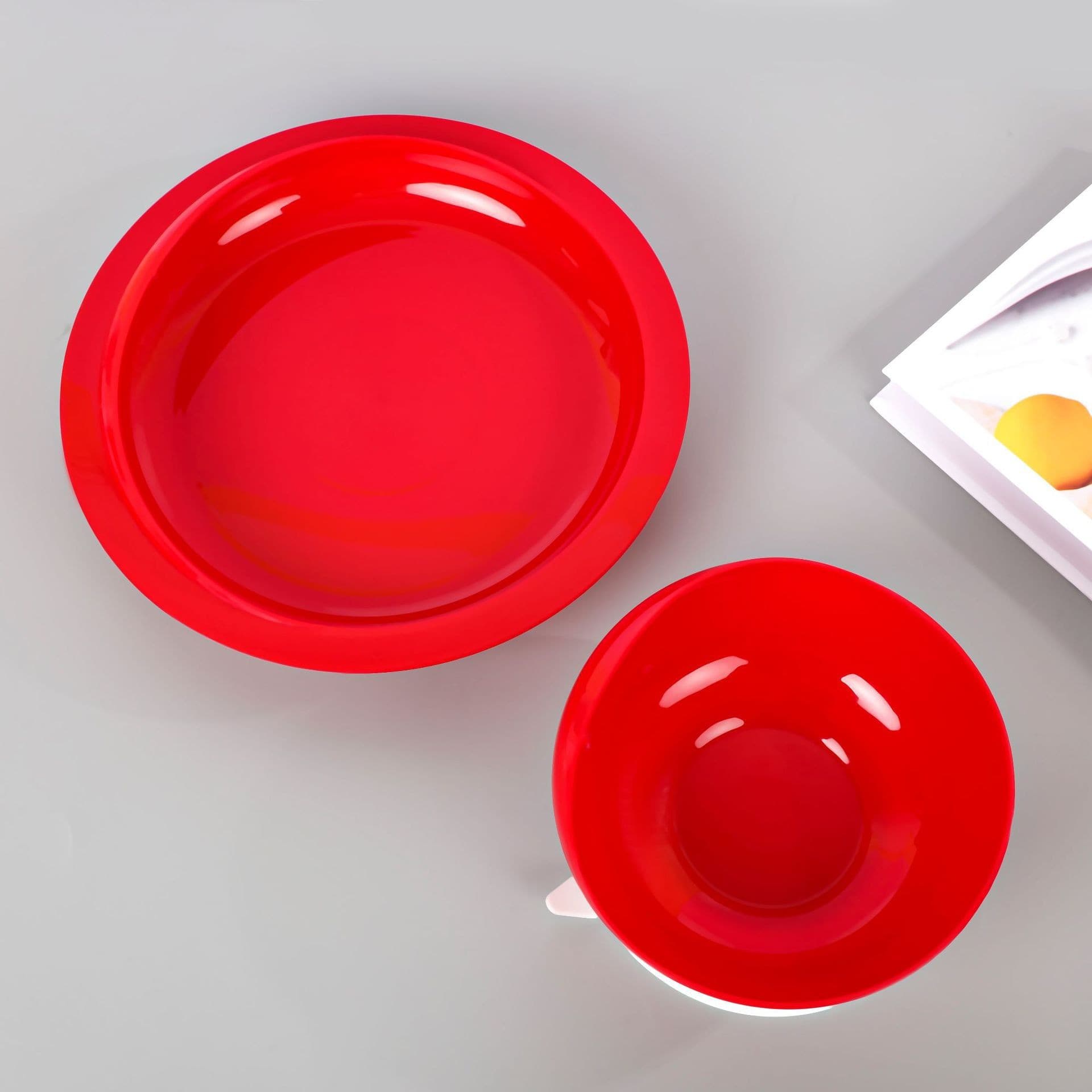 Elderly Anti-spill Bowl Plate Assistive Dining Suction Base Plastic Dishes for Seniors