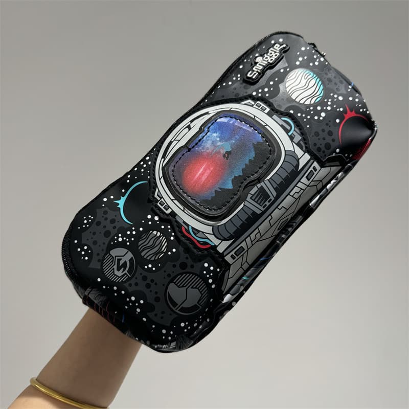 New Smiggle Double Layer Pencil Case Black Astronaut Multifunctional Storage Pencil Box Student Stationery Unicorn