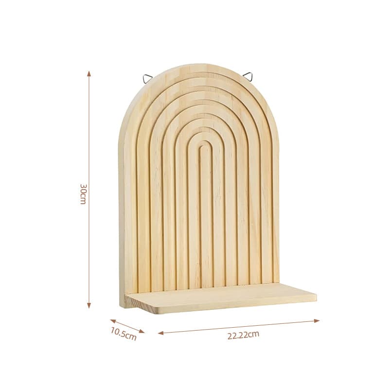 Bohemian Oval Threaded Creative Solid Wood Wall Flower Pot Shelf Wooden Crafts Home Decoration