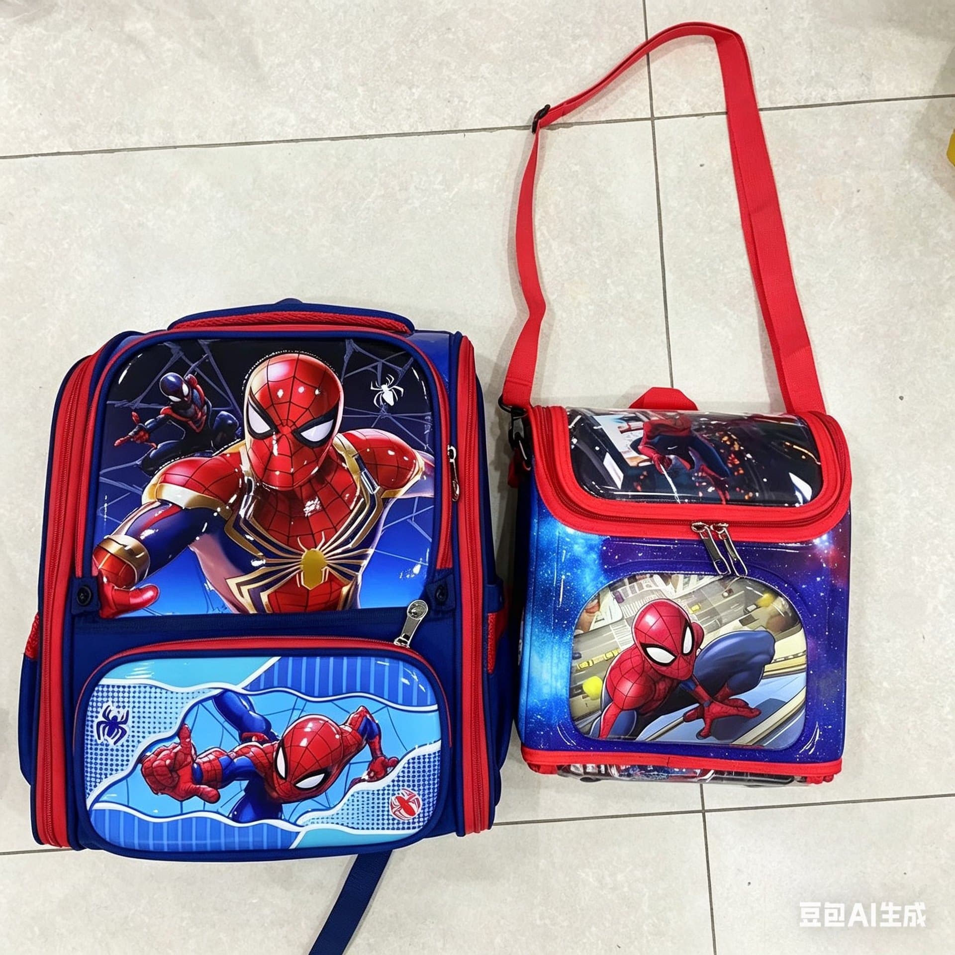 Cross-border school bag with lunch box children's school bag 3D hard shell primary school student two-piece backpack