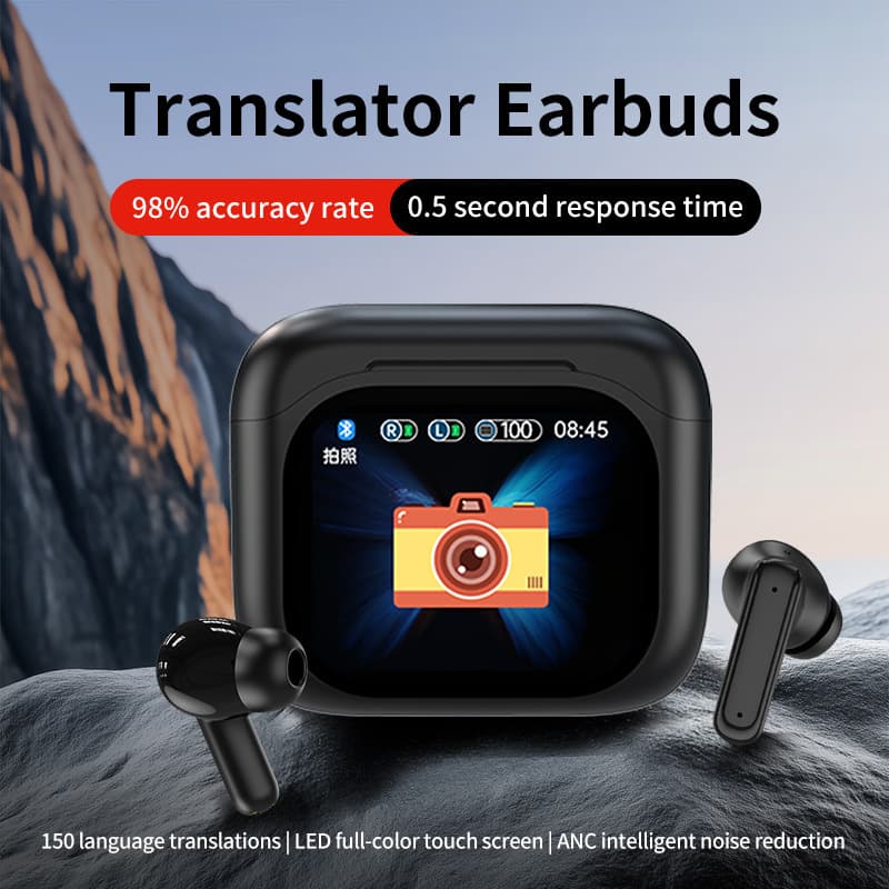 New BY16 Smart Bluetooth Earbuds Translator with Simultaneous Interpretation, Bluetooth Calls, Music Playback, and Translation Features