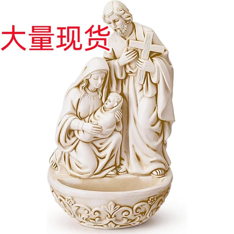 Cross-border Holy Water Font Resin Family Resin Statue Desktop Ornament
