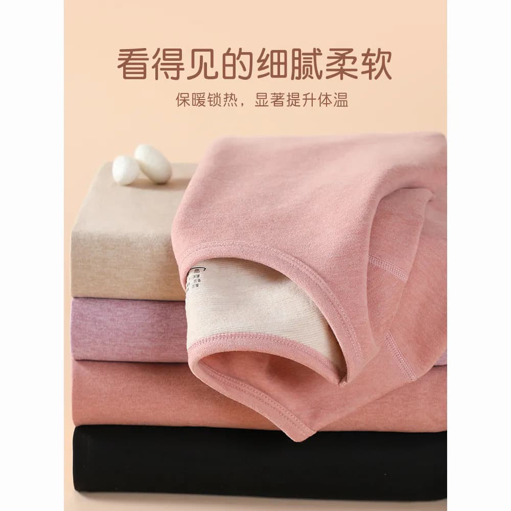 Thermal underwear set for junior and senior high school girls, plus fleece lining, thickened for winter.