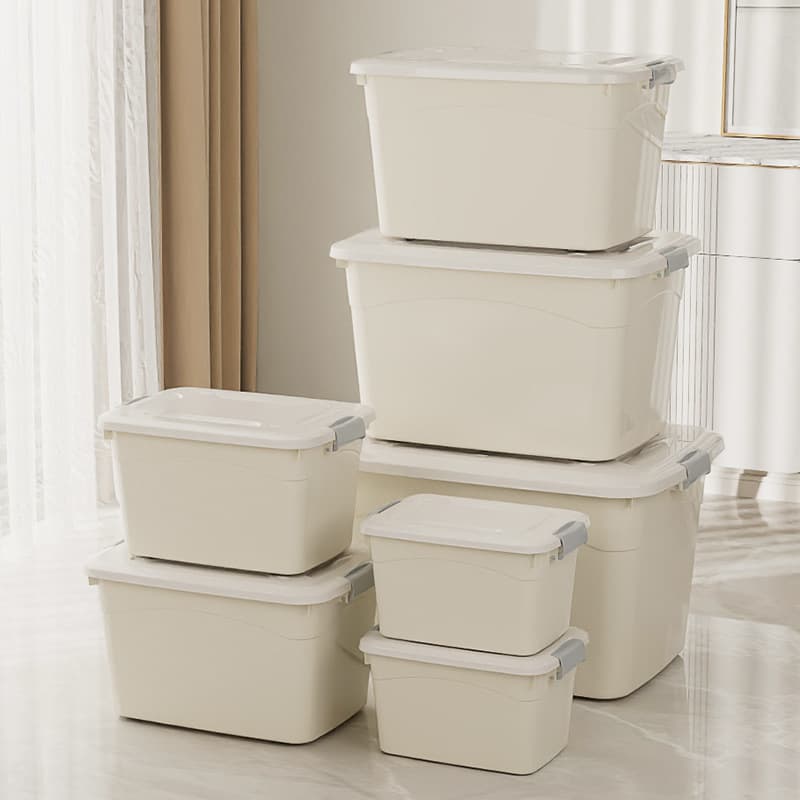 Cream-style Storage Box, Extra Large Capacity for Home and Student Use, Holds Books, Clothes, and Bedding