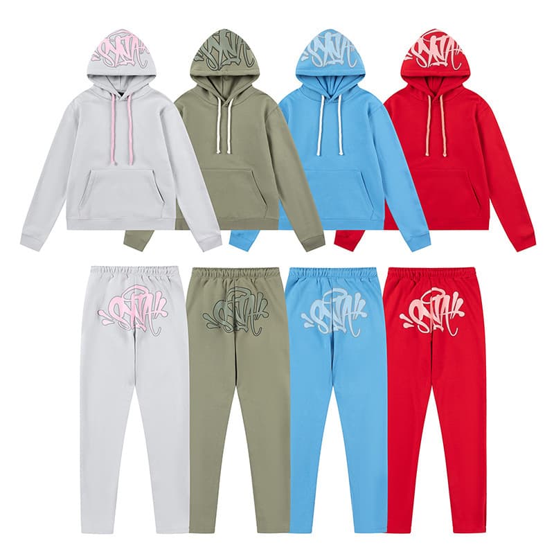 Syna World Tracksuit Trendy High Street Autumn/Winter Fleece-Lined Sport Casual Hoodie and Long Pants Set