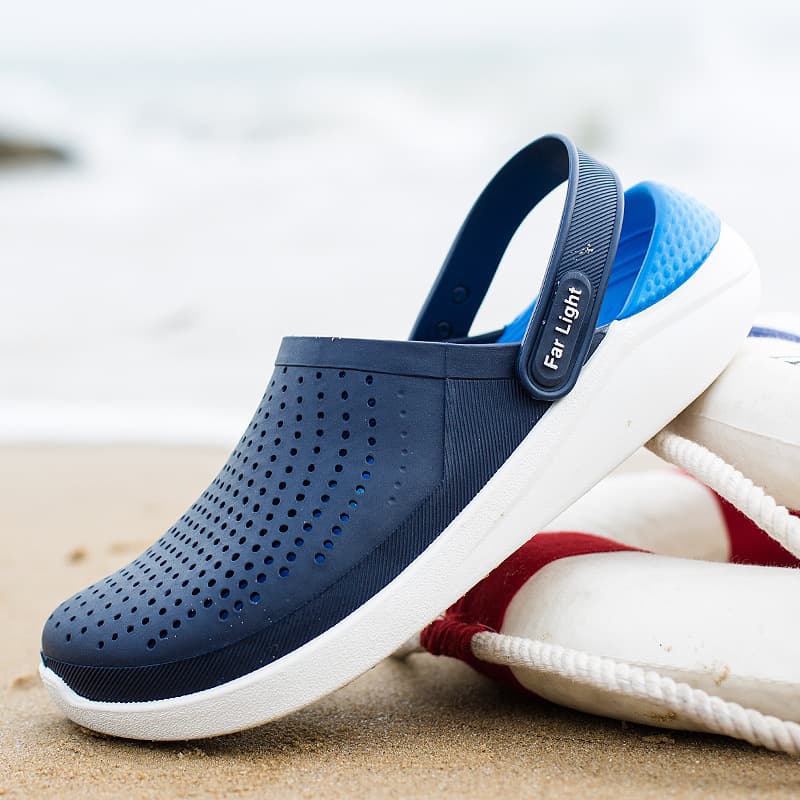 Men's Summer Clog Shoes, Non-Slip Soft Sole, Breathable, Two-Way Sport Sandals for Beach