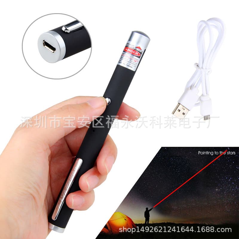 USB Rechargeable 5mW Red/Green/Blue-Violet Laser Pointer Pen, Pet Toy Light, Astronomy Outdoor