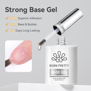 BORN PRETTY Cross-Border New Nail Super Sticky Base Coat, Builder Base Coat 2-in-1 Strong Adhesion Functional Nail Gel