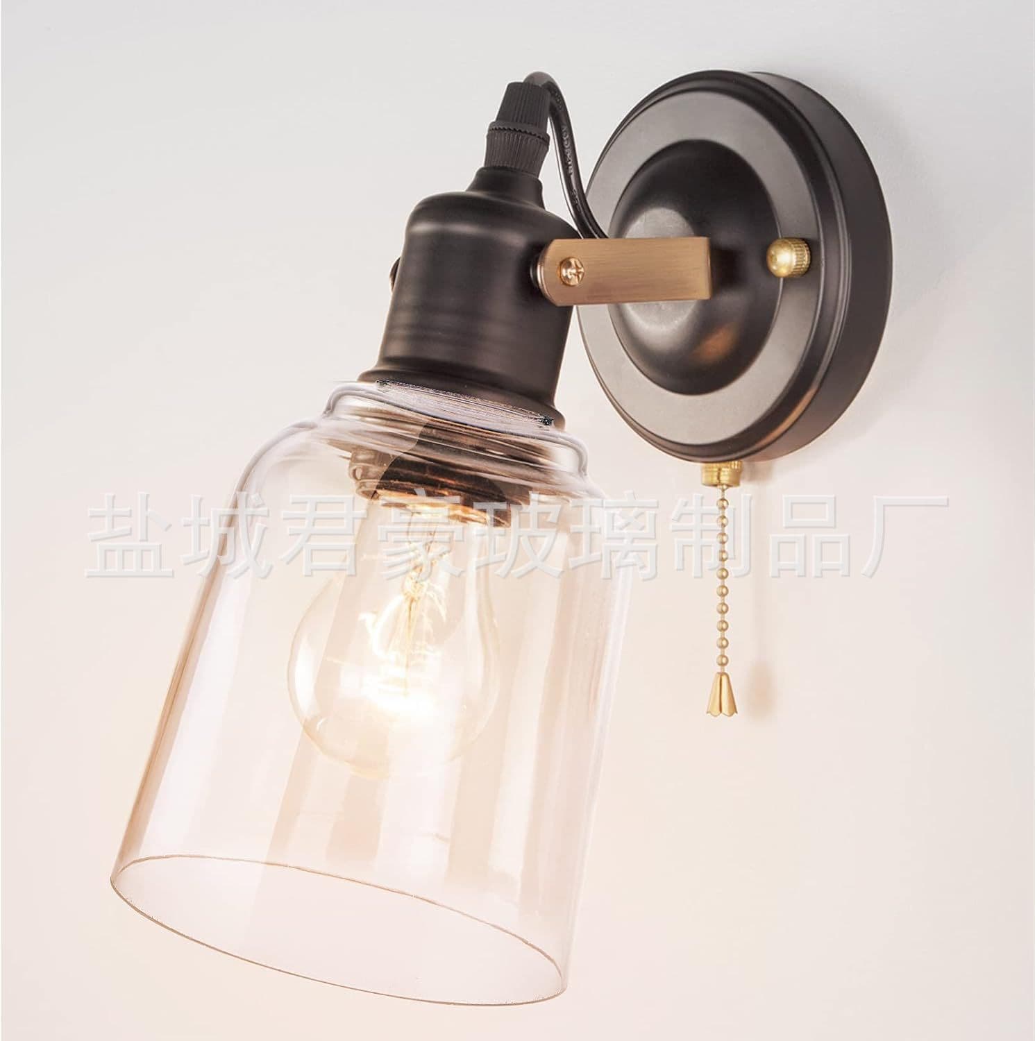 Vintage Mirror Front Light Fixture Accessories American Style Bedroom Bedside Wall Lamp Shade Living Room Corridor Indoor High Borosilicate Glass Lampshade