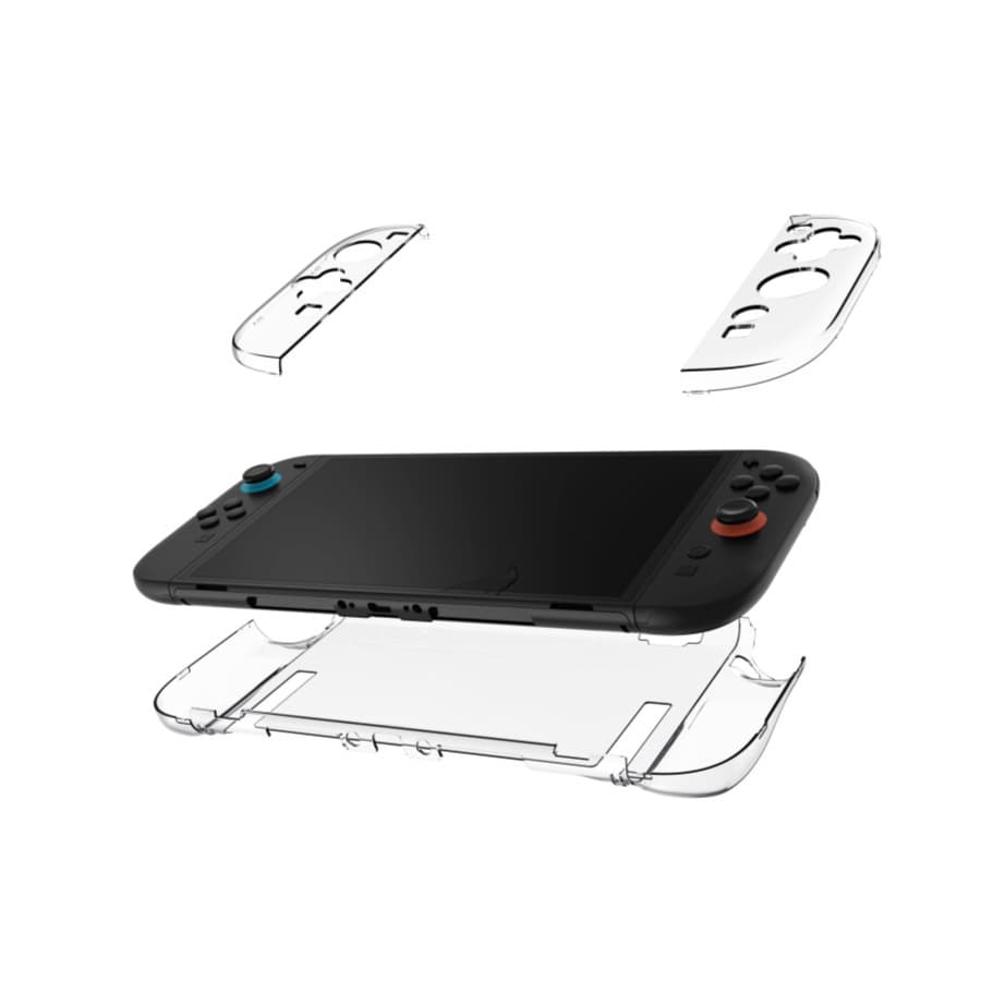 Transparent Crystal Split-Body Protective Shell for Nintendo Switch 2nd Generation Game Console 2PC Lightweight Cover