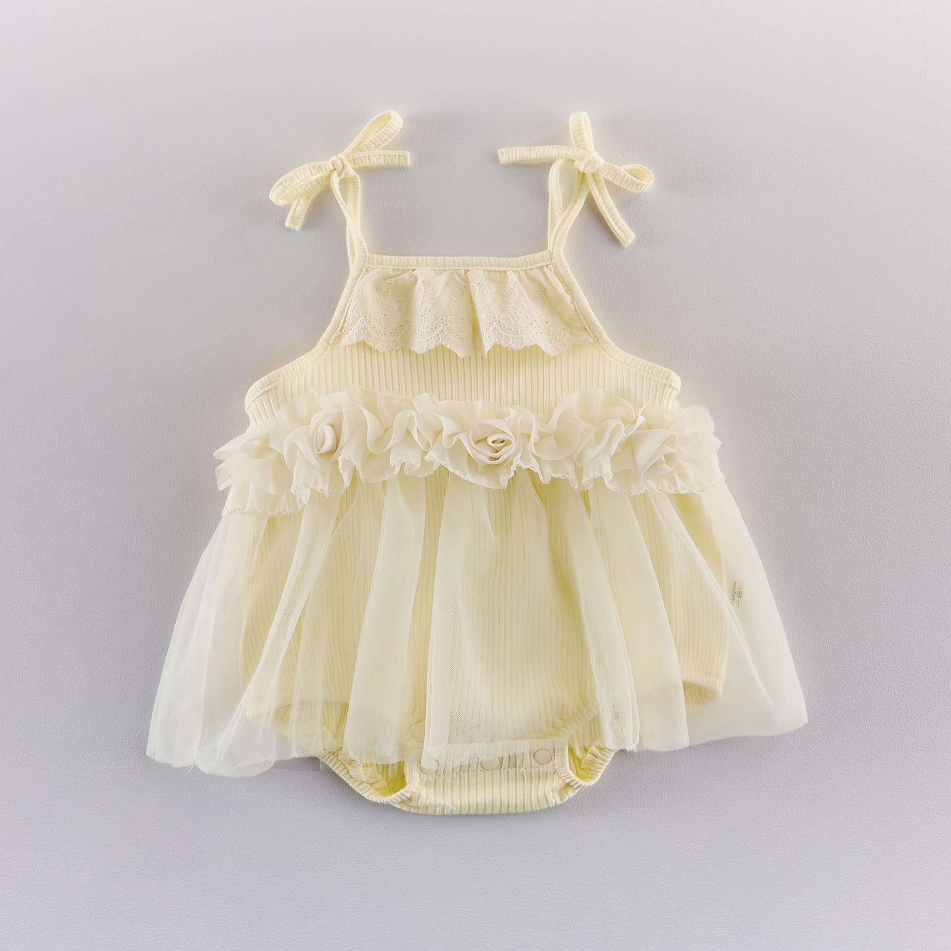 Summer Baby Girl Tulle Romper Korean Style Newborn Lace Romper One-Month-Old Baby Girl Strap Bodysuit Dress