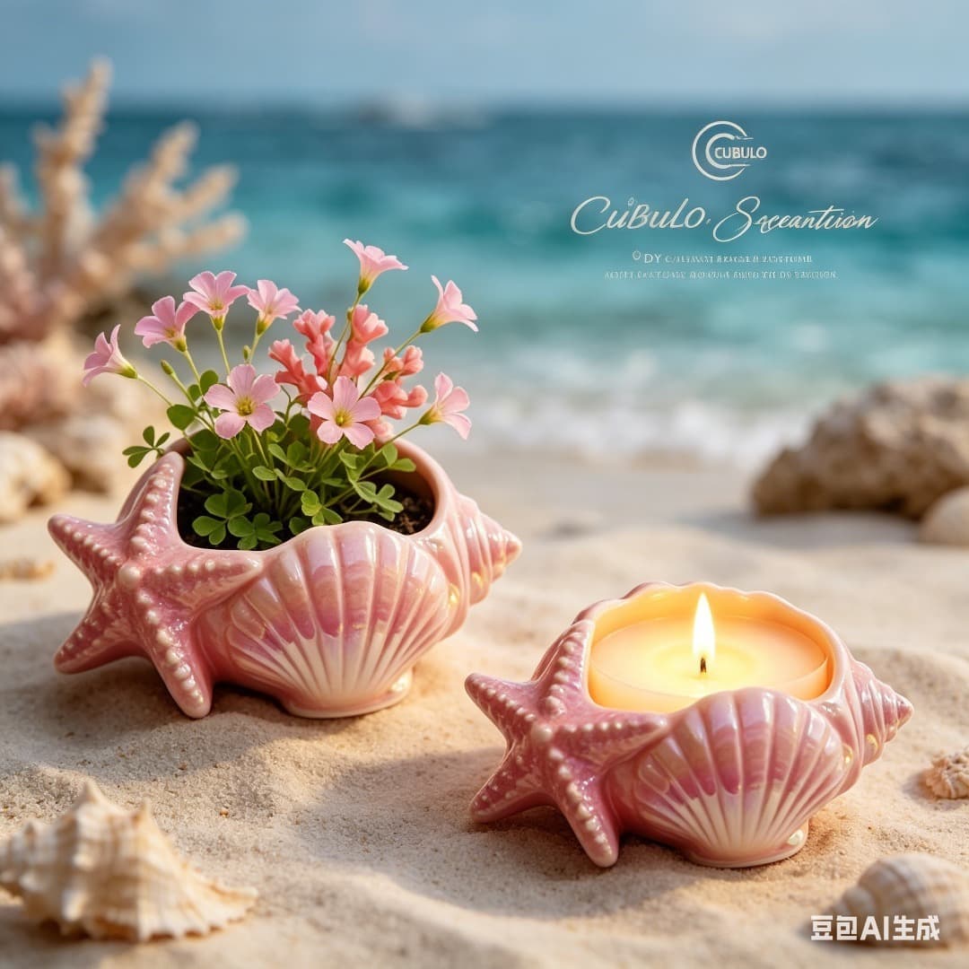 Cross-Border Hot Selling Starfish Shell Silicone Mold DIY Aromatherapy Candle Storage Potted Plant