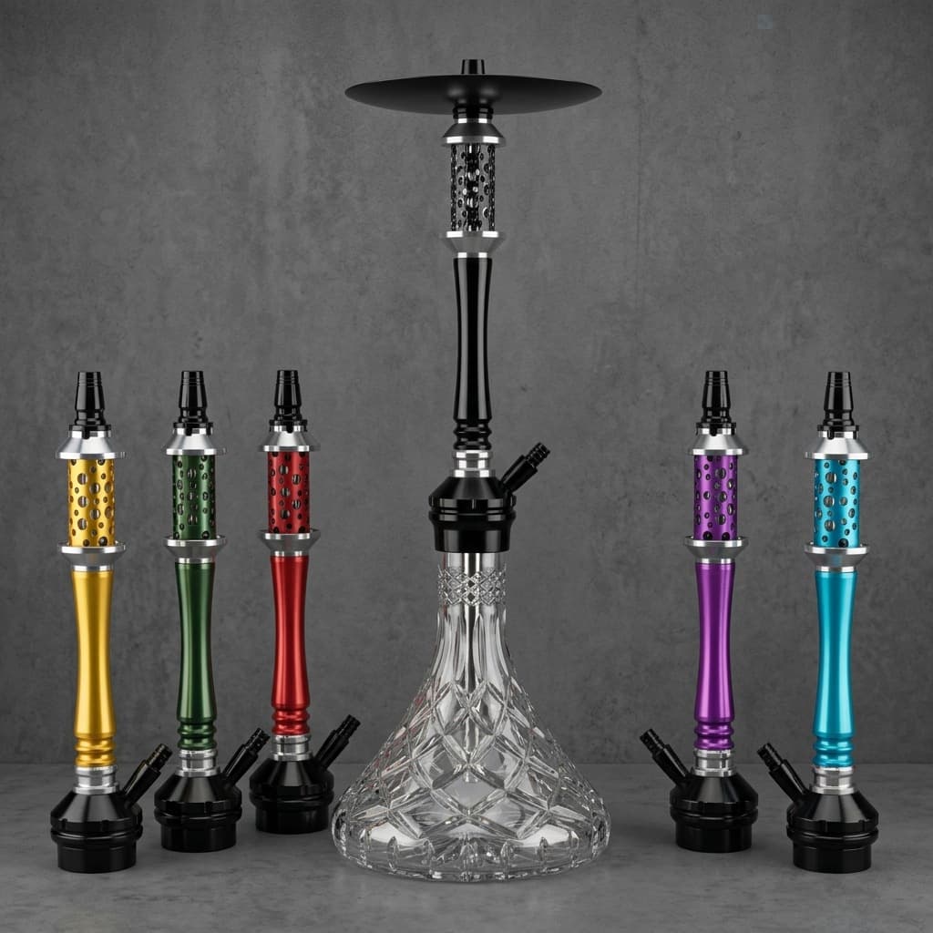 Cross-border hot selling Arabian hookah aluminum alloy hookah single tube hookah Yiwu factory hookah wholesale