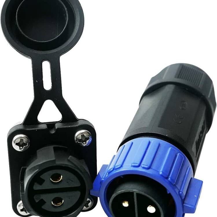 Factory Direct M25 Self-Locking 2-Pin Dual Screw Locking, 50A High-Current, Convenient Round or Square Shape, Waterproof