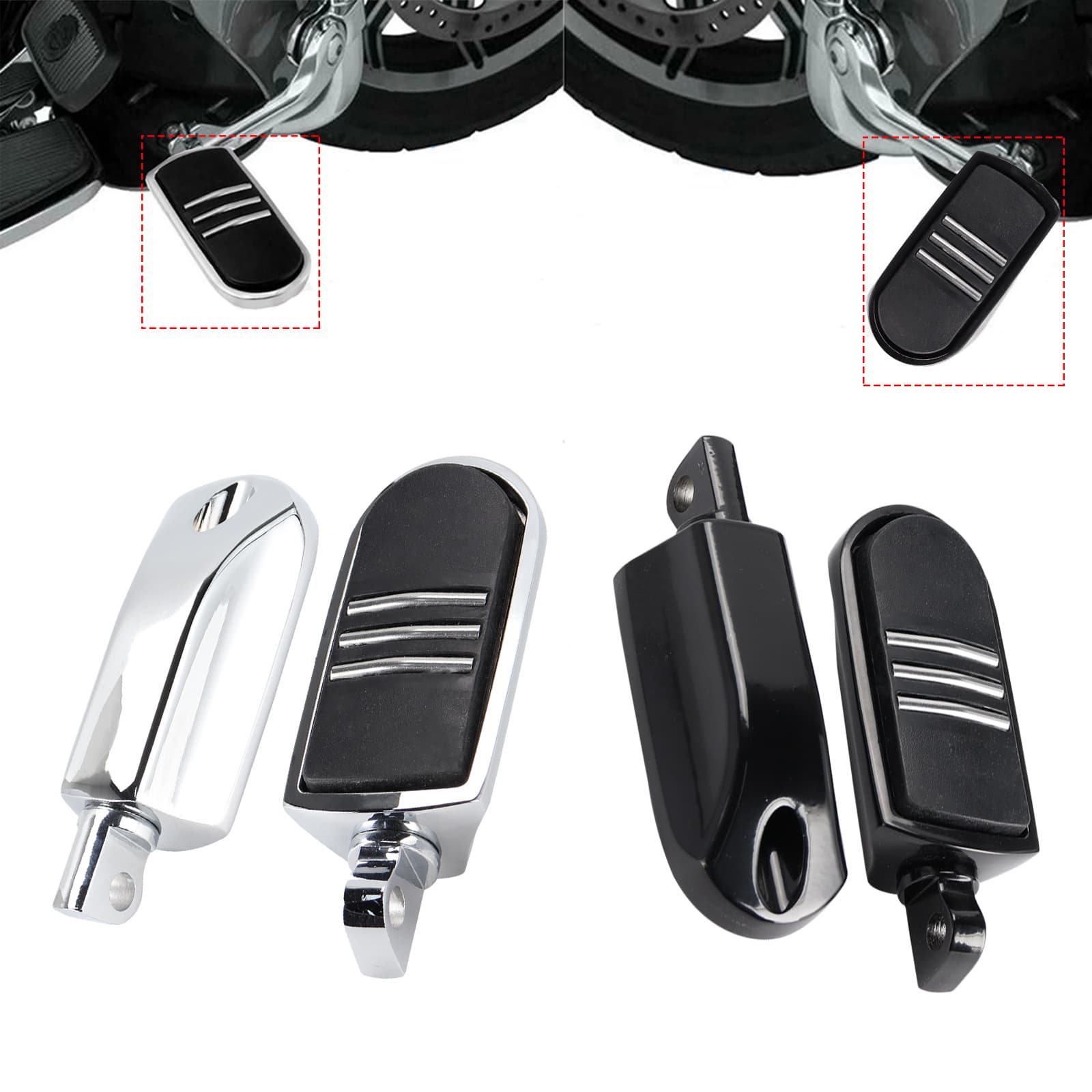 Harley X48 XL883/1200 Dyna Road King Fat Boy V-Rod Street Glide Modified Front and Rear Footpegs