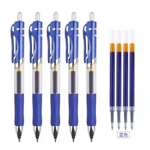 Press gel pen 0.5mm water refill signature pen conference pen black red blue student office stationery manufacturer wholesale