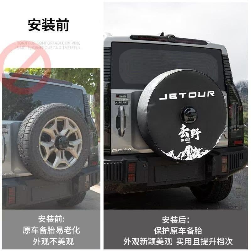 Jietu Traveler Tire Cover Full Size Spare Tire Cover PVC Waterproof Tire Cover Dustproof Sun Protection Tire Protection Cover