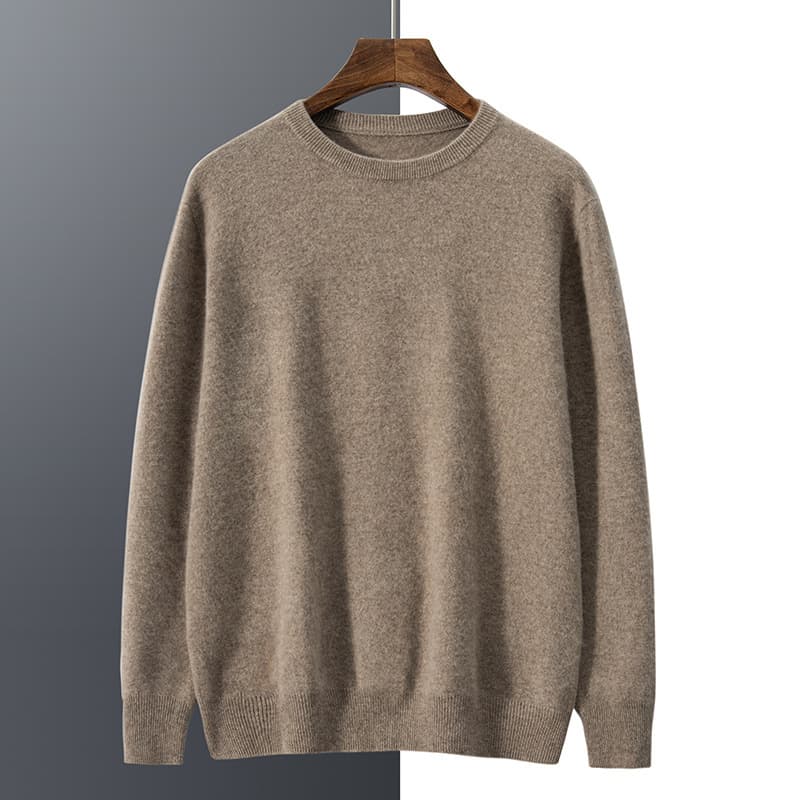 Soft Cashmere Men's Round Neck Seamless Garment Loose Casual Minimalist Pullover Top Base Layer Knitwear Sweater