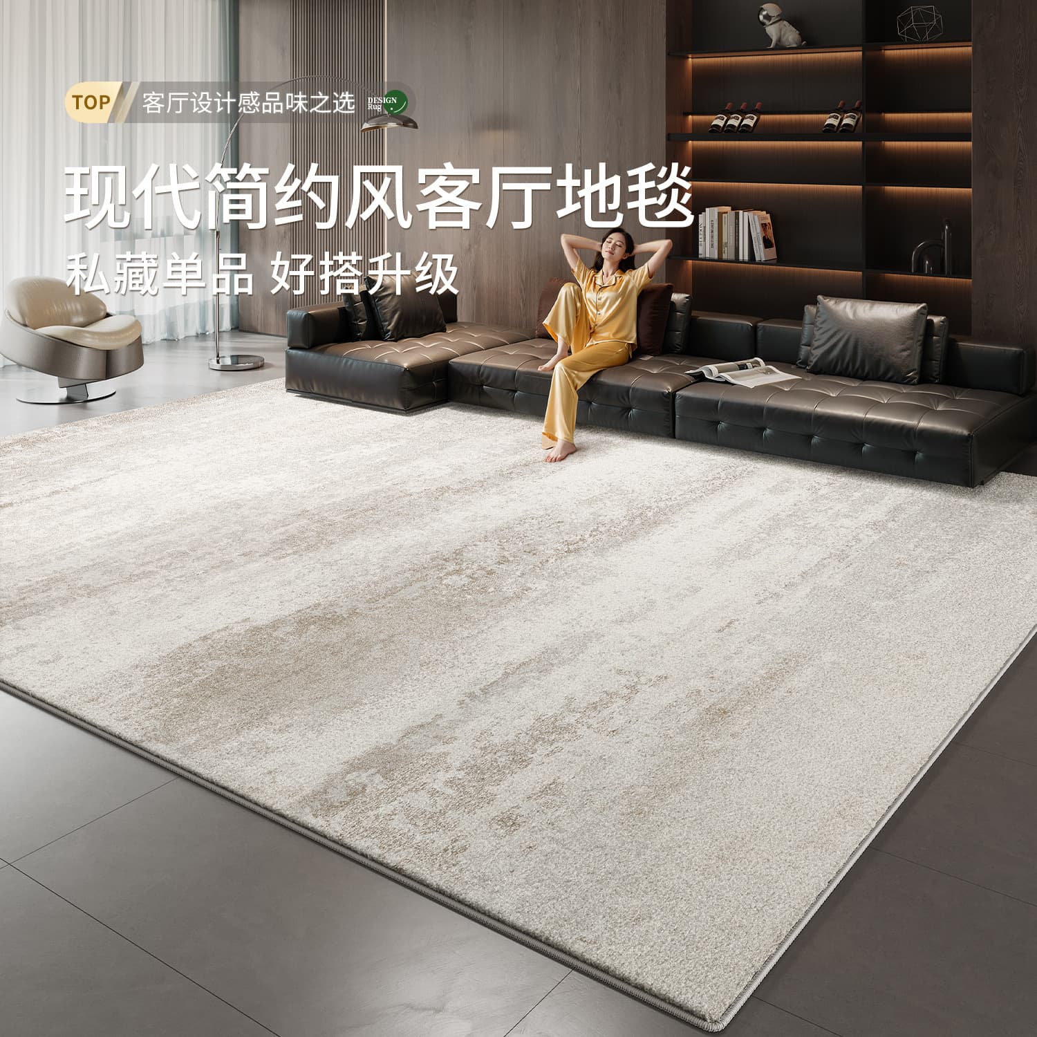 2026 New Modern Minimalist Living Room Carpet, Light Luxury High-End Bedroom Sofa Mat, No-Wash Wipeable Room Rug