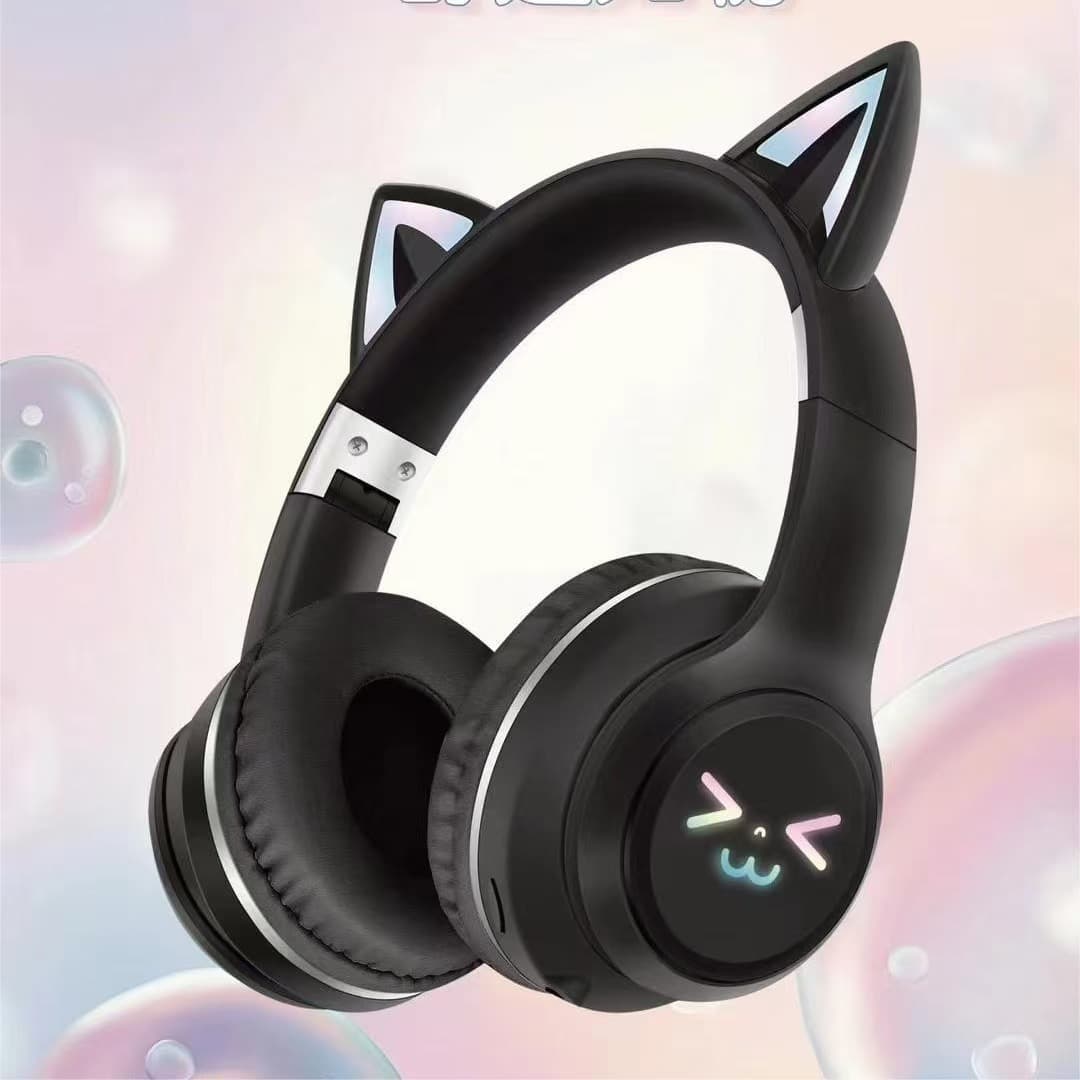 New E-Sports Cat Ears Gradient Color Bluetooth Headset Head-Mounted High-Quality High-Value Mobile Phone Wireless Universal Game