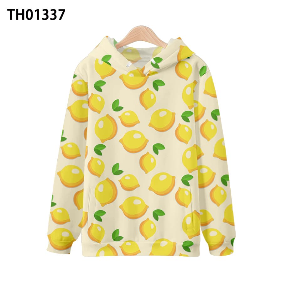 Amazon Cross-border New 3D Digital Fruit Print Pattern Hoodie Sweatshirt Direct Source