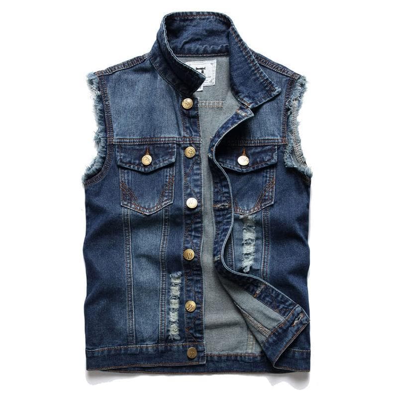 M 27314 Ripped Denim Men's Vest - Cross-border AliExpress Asia
