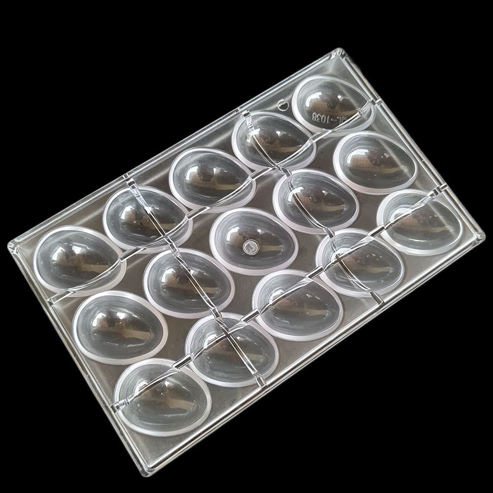 15-Cavity Resurrection Egg Mold, Hard PC Material, Egg Chocolate Mold, Ice Cube Candy Mold QL1038