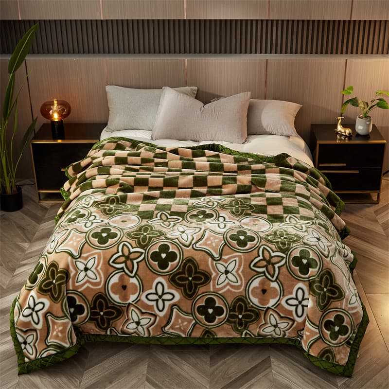 Cross-border 2025 New Style Thick Raschel Printed Blanket, Bedding Cover Blanket