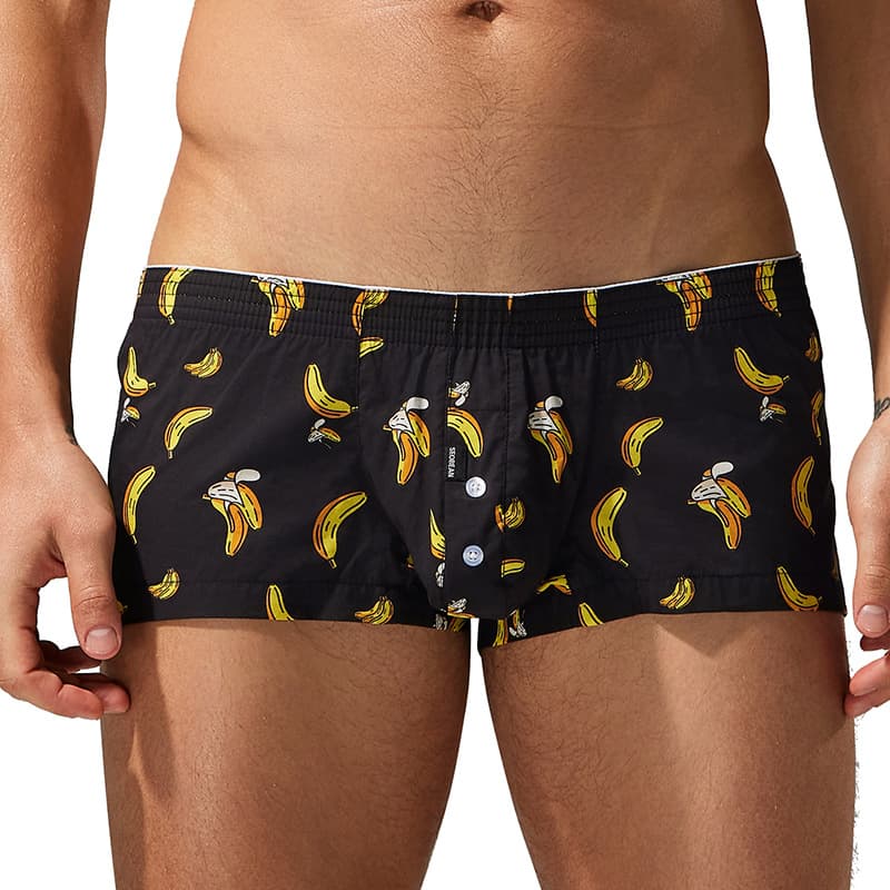 SEOBEAN Xibin Men's Arow Pants Trendy Sexy U-Convex Pouch Home Pants Casual Flat Boxer Sleep Pants Pure Cotton Home