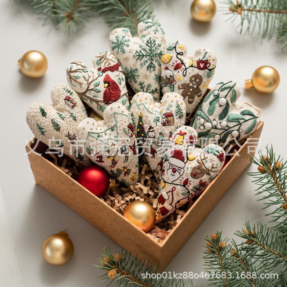 Cross-border DIY Heart Shaped Hand Embroidered Christmas Kit